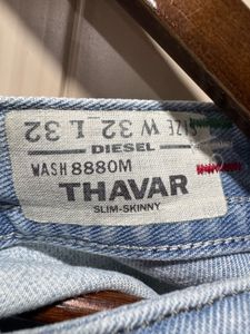Diesel Thavar Slim Skinny Blue Distressed Jeans