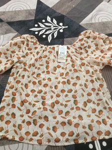 Chic Floral Print Puff Sleeve Top