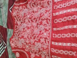 Red Embroidered Anarkali Gown
