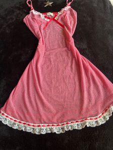 lace printerest Red &amp; White Striped Chemise