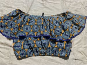 Cute Blue &amp; Yellow Crop Top