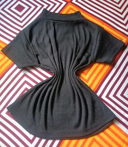 Ribbed Black Mock Neck Top