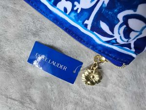 Estee Lauder Pouch - Blue Floral Print
