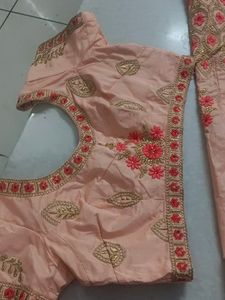 Peach Embroidered Lehenga