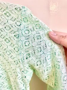 Sea Green Net Crop Top with Inner