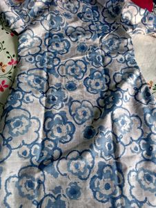 Blue Floral Print Kurta