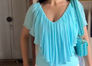 ShopDiris Flowy Off-Shoulder Ruffle Top