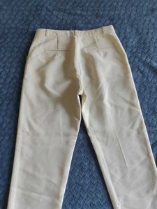 Cream Formal Pant With Unique Cool Material