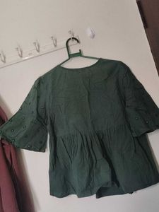Green Embellished Kurta