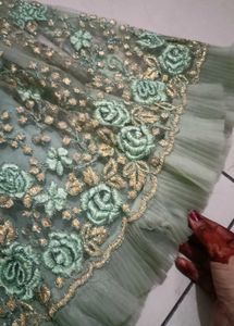 Embellished Mint Green Lehenga Choli Set