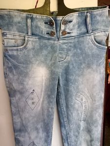 High Waisted Acid Wash Jeans
