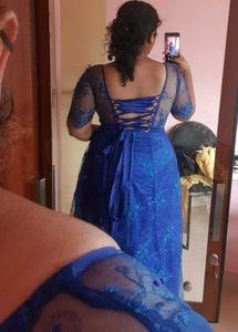 Blue Backless Gown