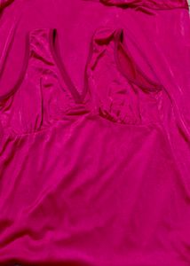 Shein Pink Ruched Mesh Top