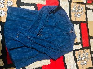 Men's Blue Striped Casual Shirt