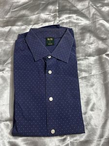 Elite Men's Navy Dotted Dress Shirt