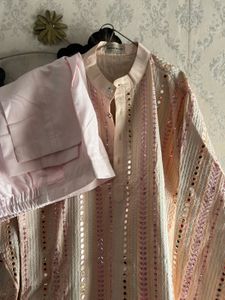 Elegant Mirror Work Kurta Set