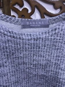 Banana Republic | Gray Knit Dress with Lace Hem