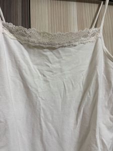 40 H&amp;M LACE TRIMMED SLIP TOP