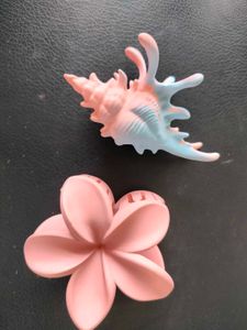 Cute Seashell & Flower Hair Clips set of four