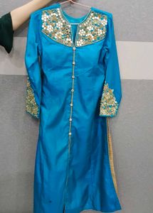 Blue Embellished Kurta