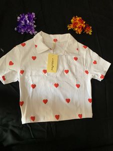 Heart Print Crop Top
