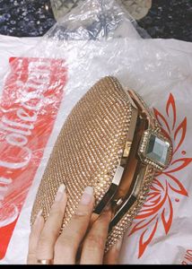 Stunning Gold Rhinestone Clutch Bag