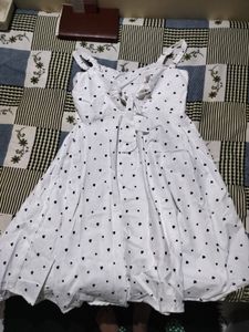 Cute White Heart Print Dress