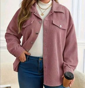 Corduroy Button-Up Shirt Jacket