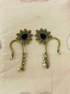 Elegant Pearl & Stone Ear Cuffs