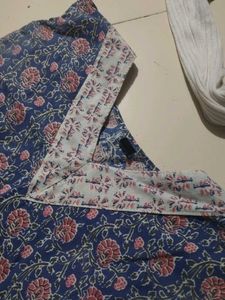 Blue Floral Print Kurta