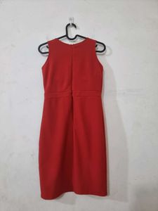 026 Red Pearl Neckline Sheath Dress