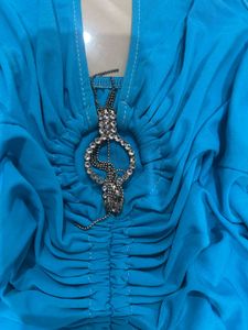 Blue Halter Mini Dress