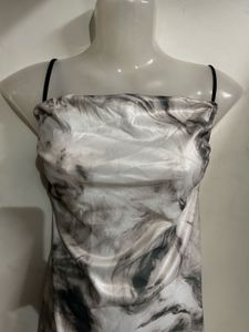 Stylish Marble Print Slip Dress