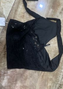 y2k black Lace Halter Top