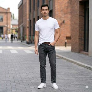 Men's Charcoal Slim Fit Jeans