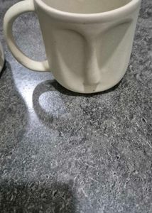 Unique Face Ceramic Mugs - Set of 2