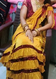 Elegant Ruffled Saree