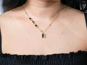 ✨ Midnight Elegance Black Stone Necklace ✨