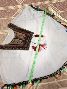 Embroidered Poncho Top
