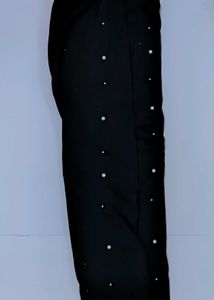 Chic Black Pants with Pearl Detail
