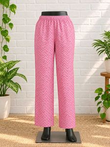 Pink Chevron Print Palazzo Pants