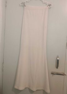 Solid White Ethnic Skirt/Petticoat