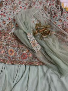 Pista green sharara set with dupatta