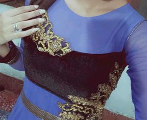 Elegant Blue &amp; Black Gown