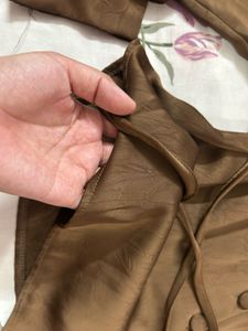 Stylish Brown Satin Blouse
