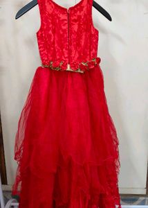 Red Flower Girl gown