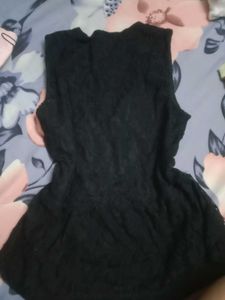 Korean black net top