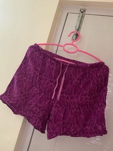 JOCKEY Purple Patterned Women's Shorts