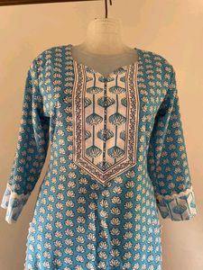 Blue Printed Kurta Set