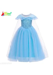 Girls Blue Princess Dress with Cape